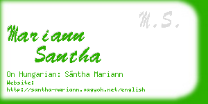 mariann santha business card