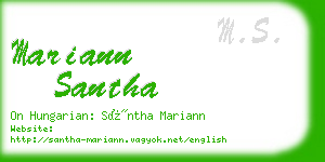 mariann santha business card